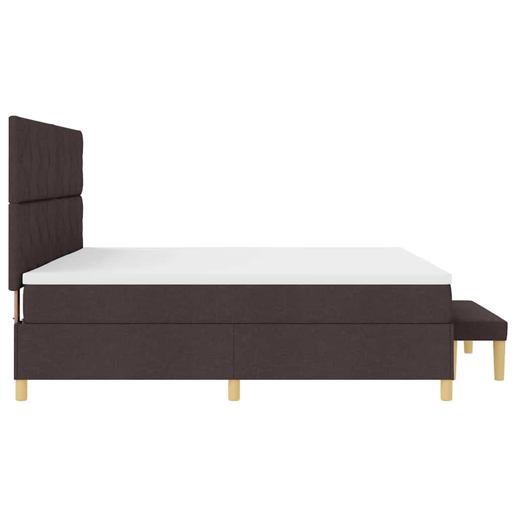 Lit à ressorts avec matelas Marron foncé 200 x 200 cm tissu - XIOS