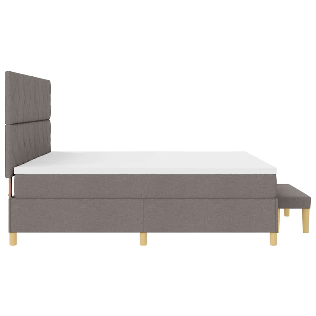 Lit à ressorts avec matelas Taupe 200 x 200 cm tissu - XIOS