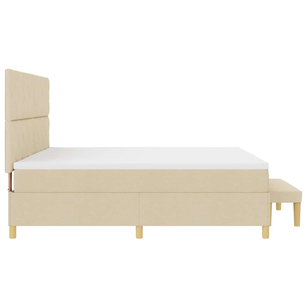 Lit à ressorts avec matelas Crème 200 x 200 cm tissu - XIOS