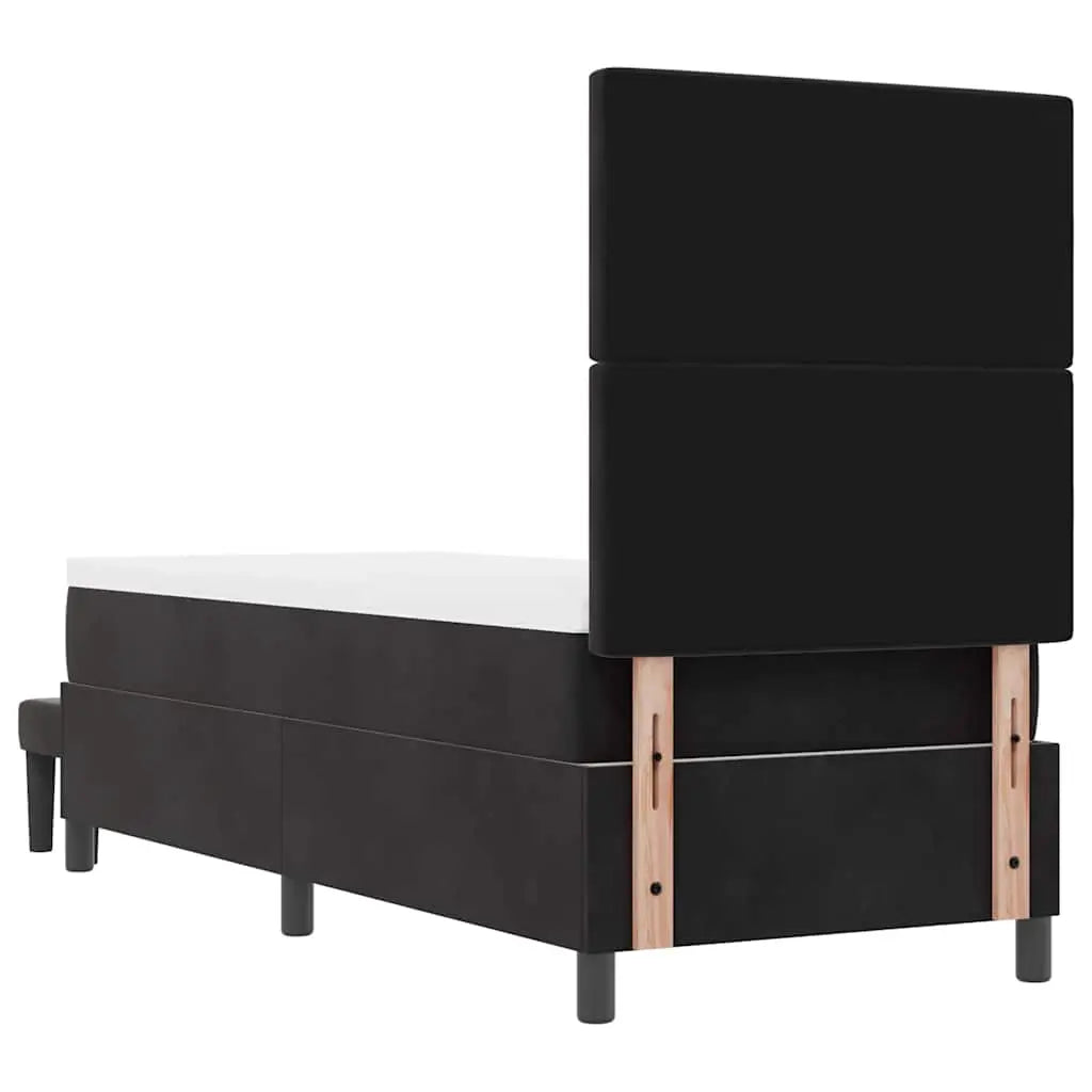 Lit à ressorts avec tête de lit Noir 200 x 80 cm Velours - XIOS