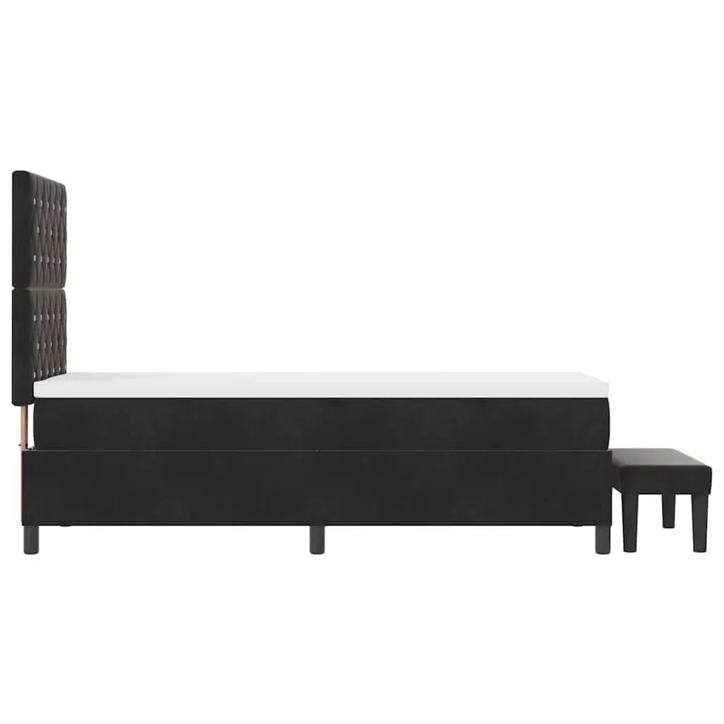 Lit à ressorts avec tête de lit Noir 200 x 80 cm Velours - XIOS
