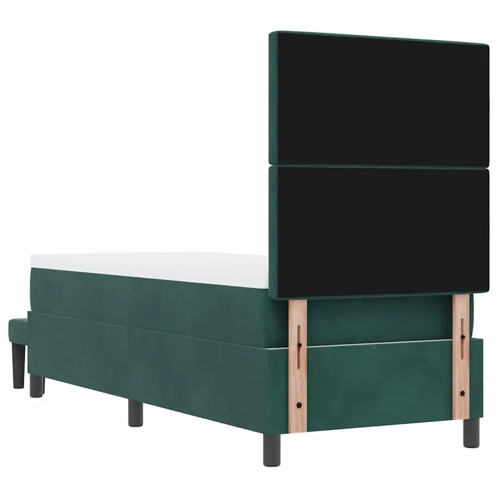 Lit à ressorts avec coussin Vert foncé 200 x 80 cm Velours - XIOS