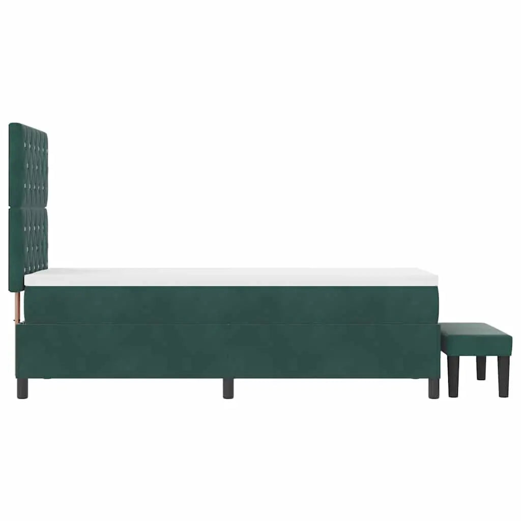 Lit à ressorts avec coussin Vert foncé 200 x 80 cm Velours - XIOS