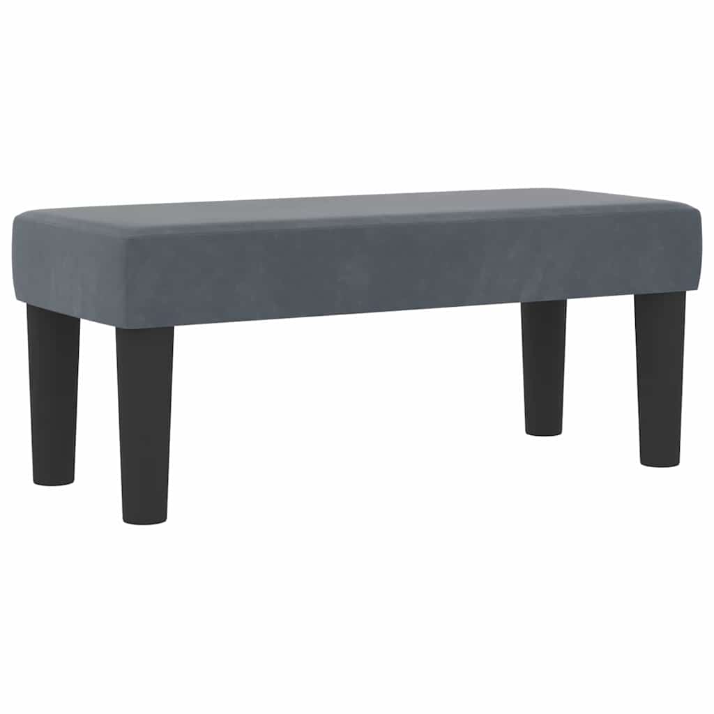 Lit à ressorts avec tête de lit Gris foncé 200 x 90 cm Velours