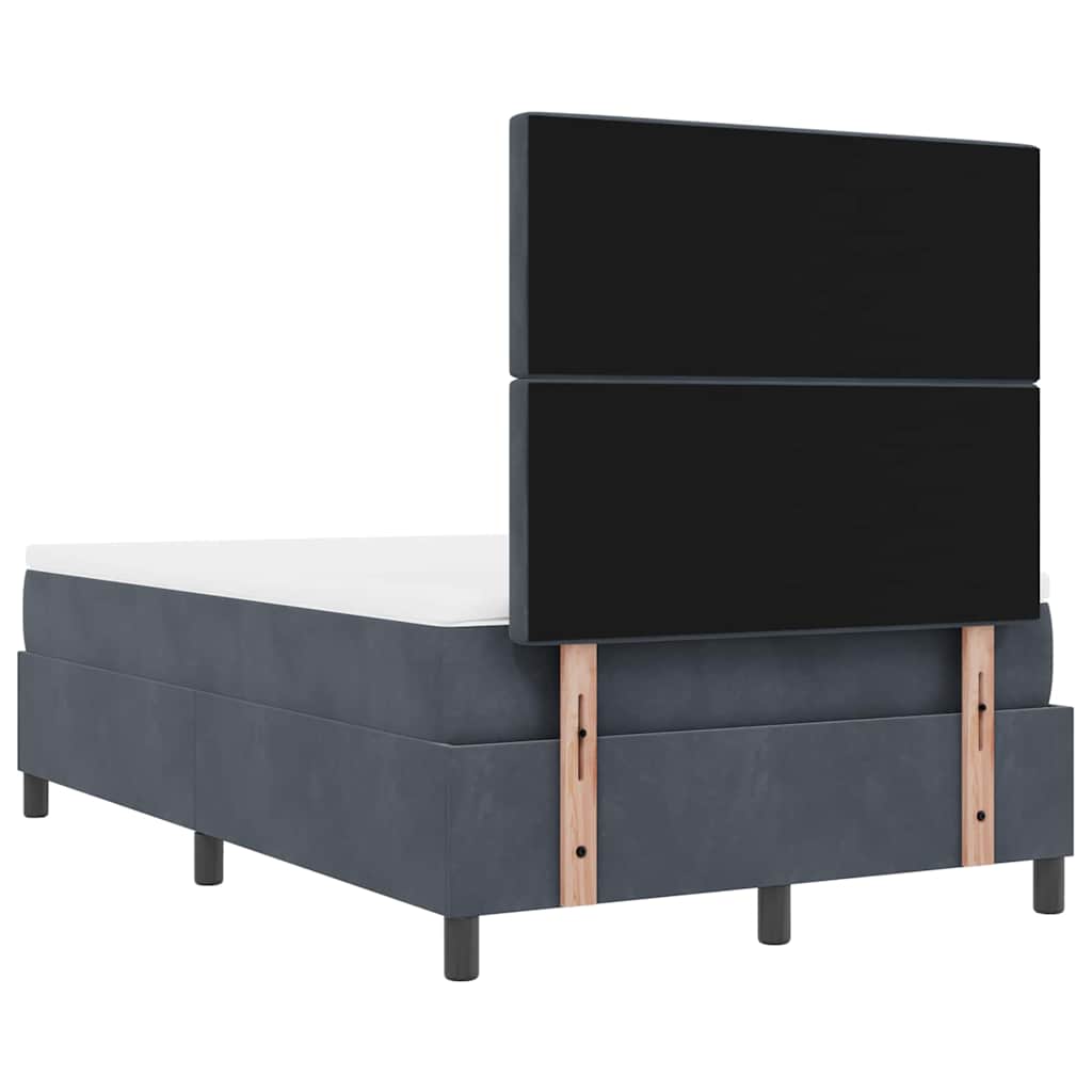 Lit à ressorts avec tête de lit Gris foncé 190 x 120 cm Velours - XIOS