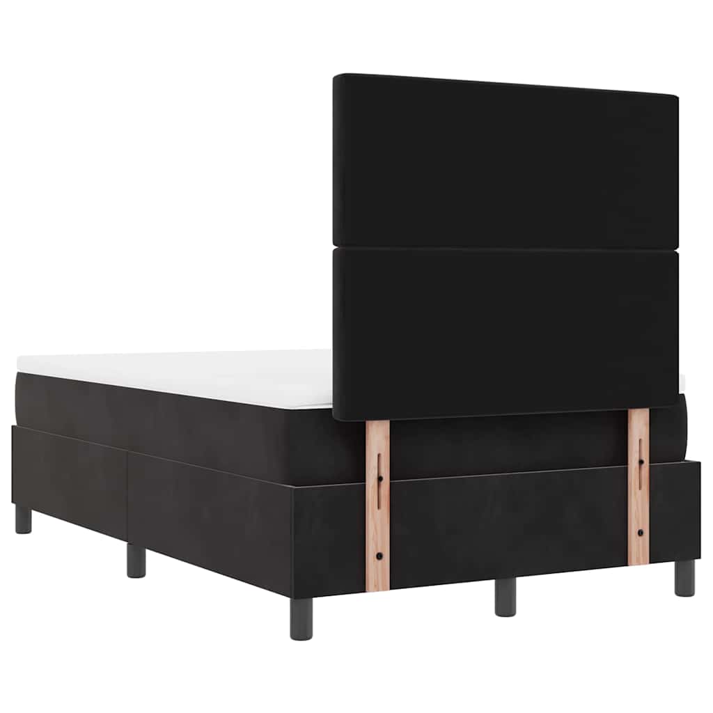 Lit à ressorts avec coussin Noir 190 x 120 cm Velours