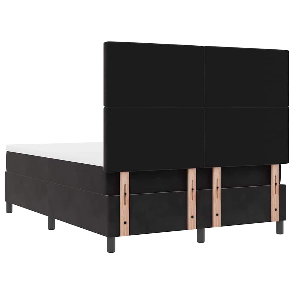 Lit à ressorts avec matelas Noir 160 x 200 cm Velours - XIOS