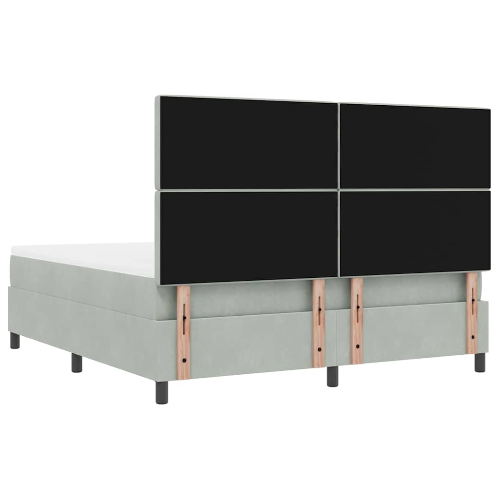 Lit à ressorts avec matelas Gris clair 180 x 200 cm Velours - XIOS
