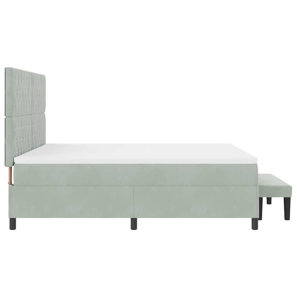 Lit à ressorts avec matelas Gris clair 180 x 200 cm Velours - XIOS