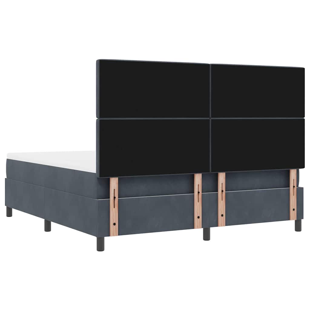Lit à ressorts avec matelas Gris foncé 180 x 200 cm Velours - XIOS