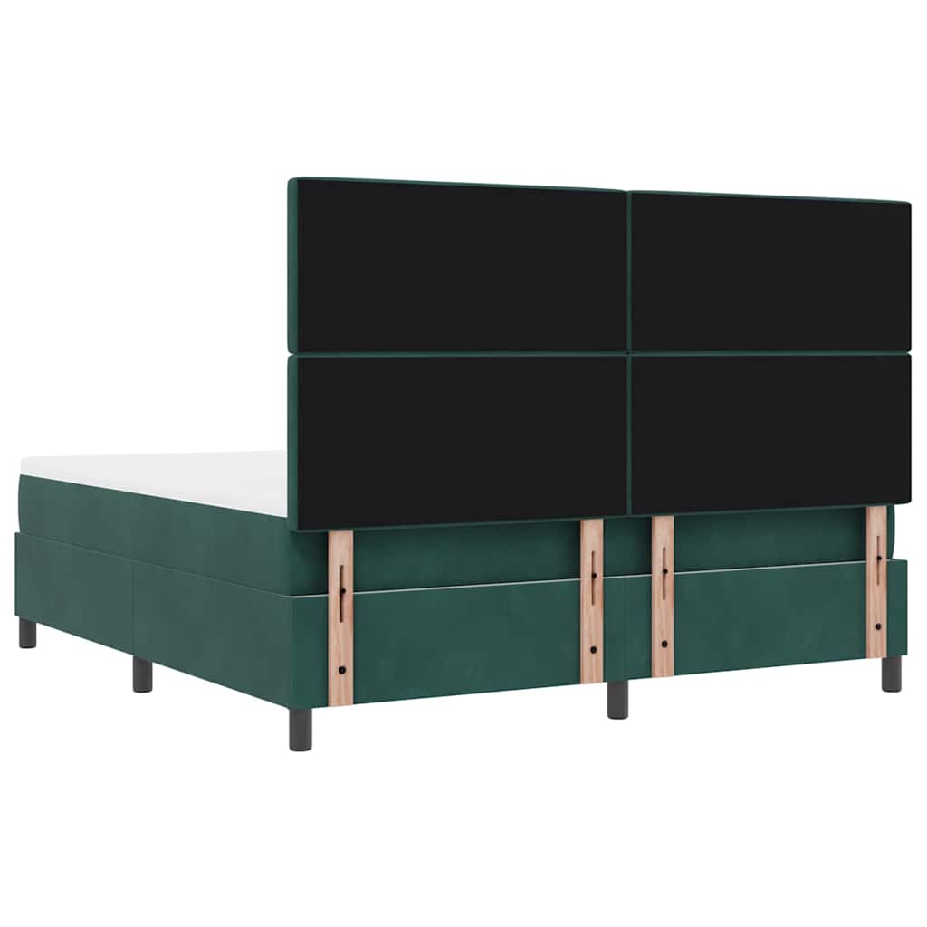 Lit à ressorts avec matelas Vert foncé 180 x 200 cm Velours - XIOS