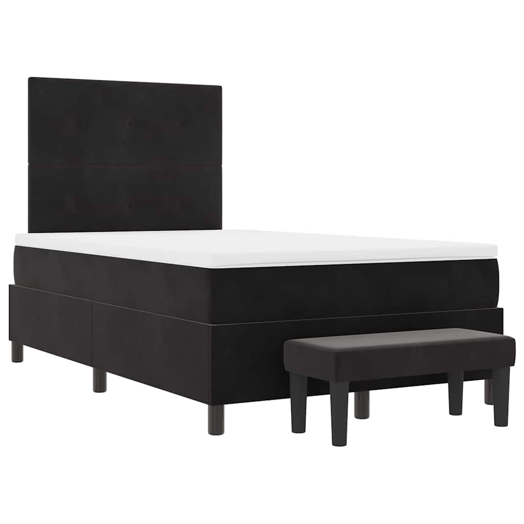 Lit à ressorts avec tête de lit Noir 190 x 120 cm Velours - XIOS