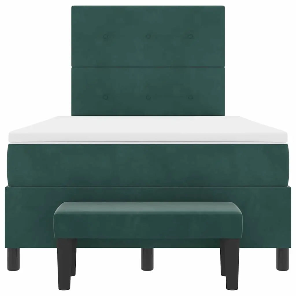 Lit à ressorts avec coussin Vert foncé 190 x 120 cm Velours - XIOS