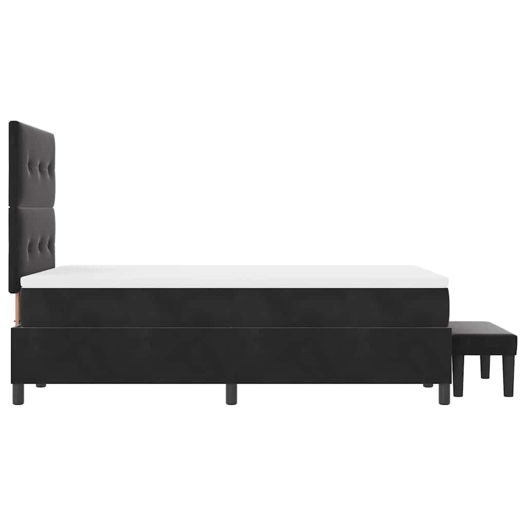Lit à ressorts avec tête de lit Noir 200 x 120 cm Velours - XIOS