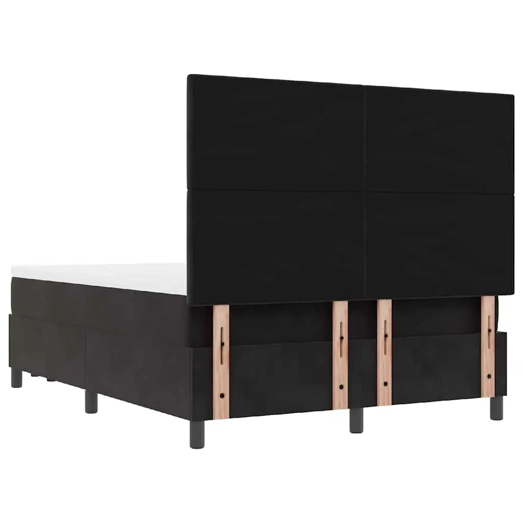 Lit à ressorts avec coussin Noir 200 x 140 cm Velours - XIOS
