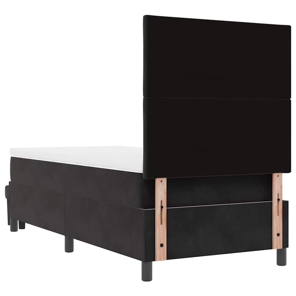 Lit à ressorts avec tête de lit Noir 190 x 90 cm Velours - XIOS
