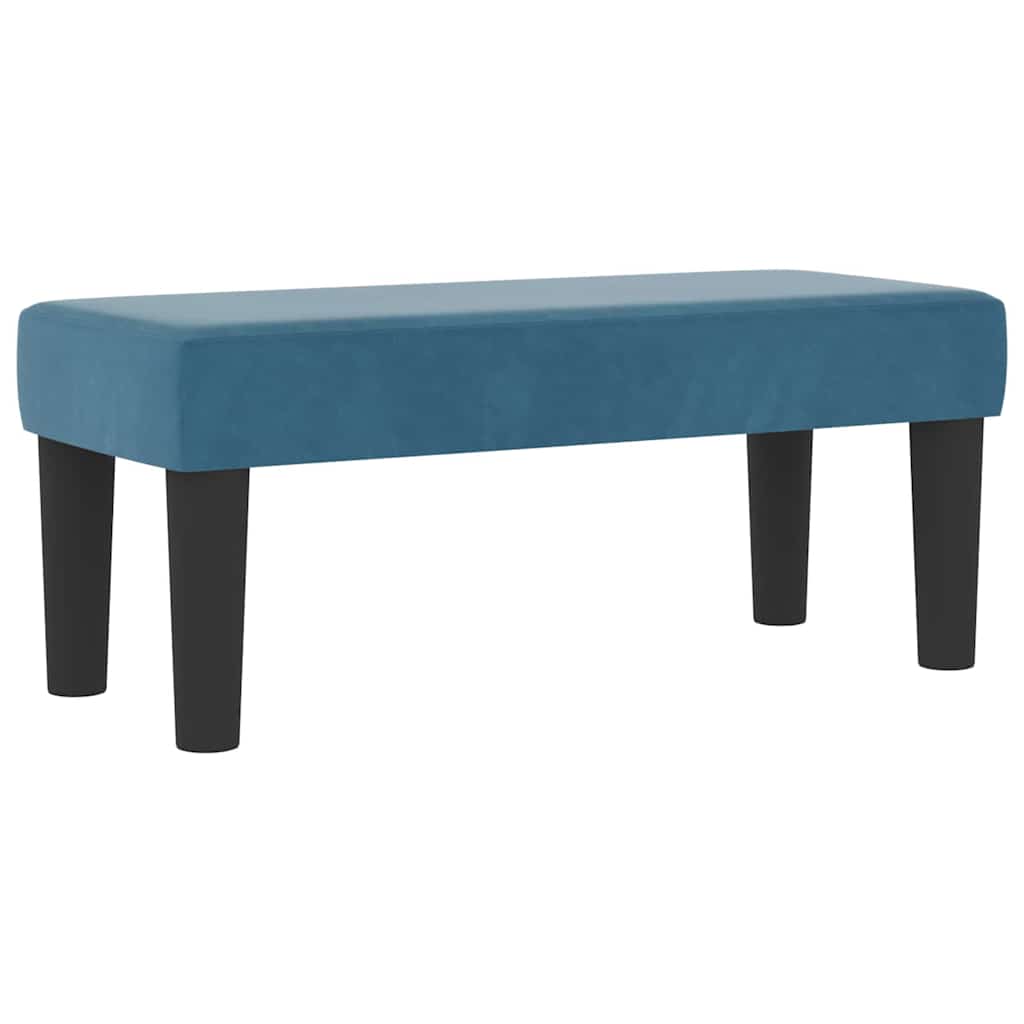 Lit à ressorts avec matelas Bleu foncé 90 x 200 cm Velours