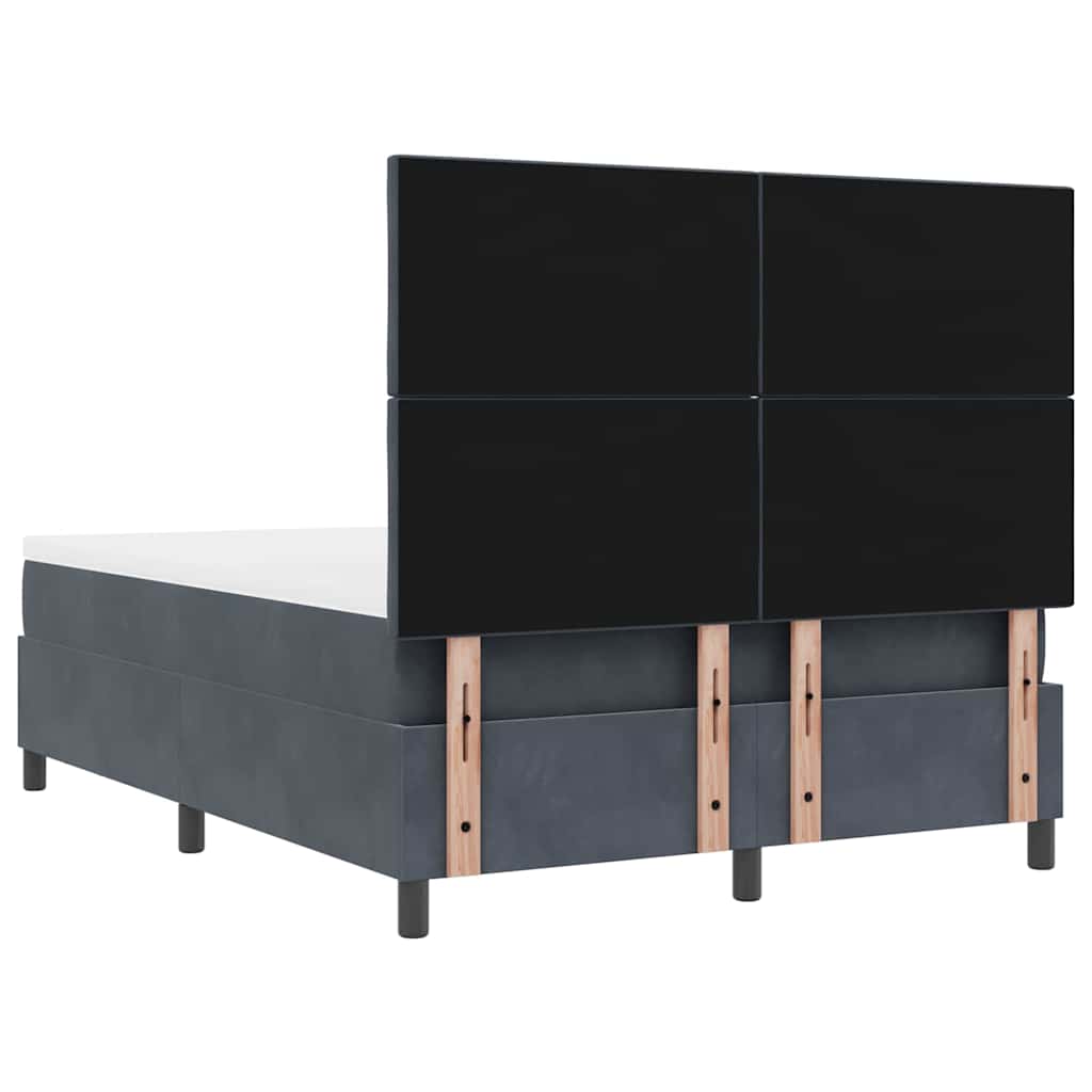 Lit à ressorts avec matelas Gris foncé 160 x 200 cm Velours - XIOS