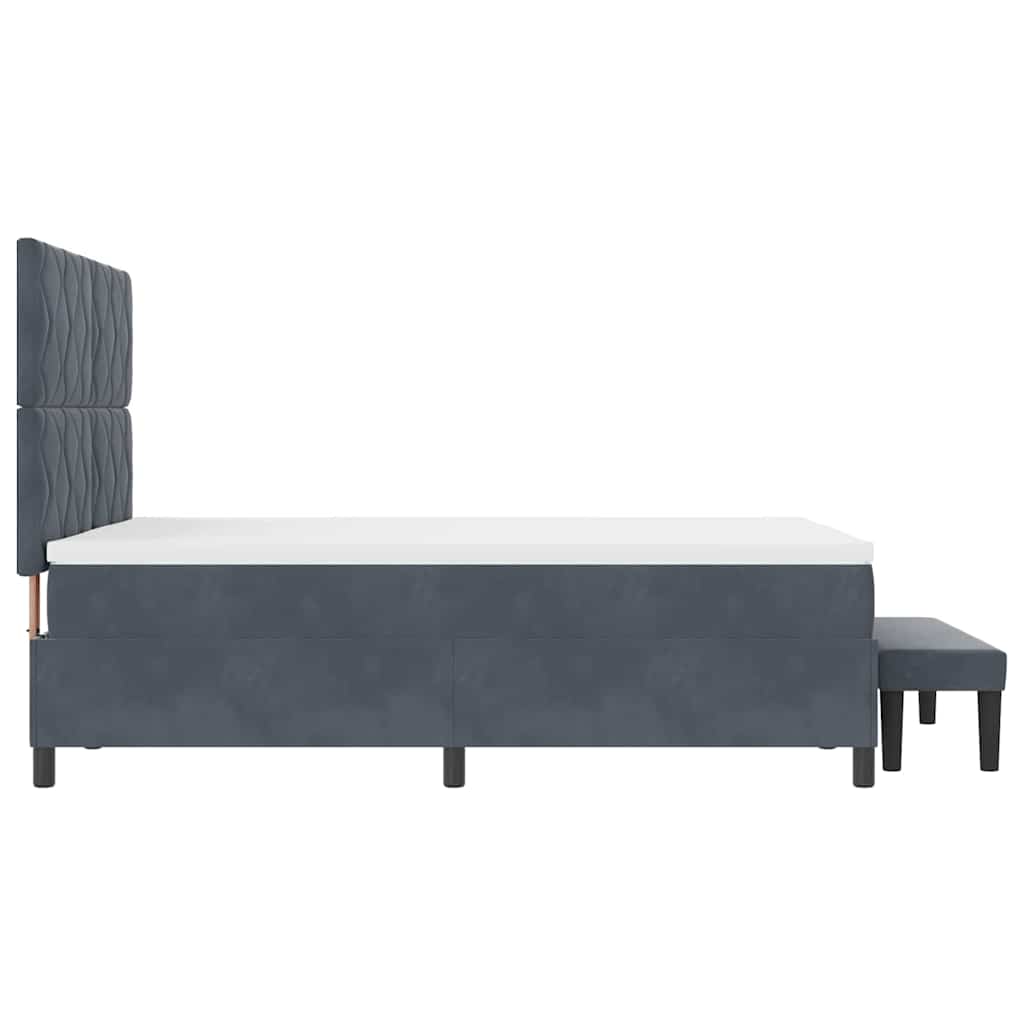 Lit à ressorts avec matelas Gris foncé 160 x 200 cm Velours - XIOS