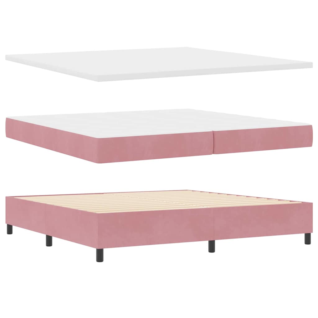 Lit à ressorts avec matelas Rose 200 x 200 cm Velours - XIOS