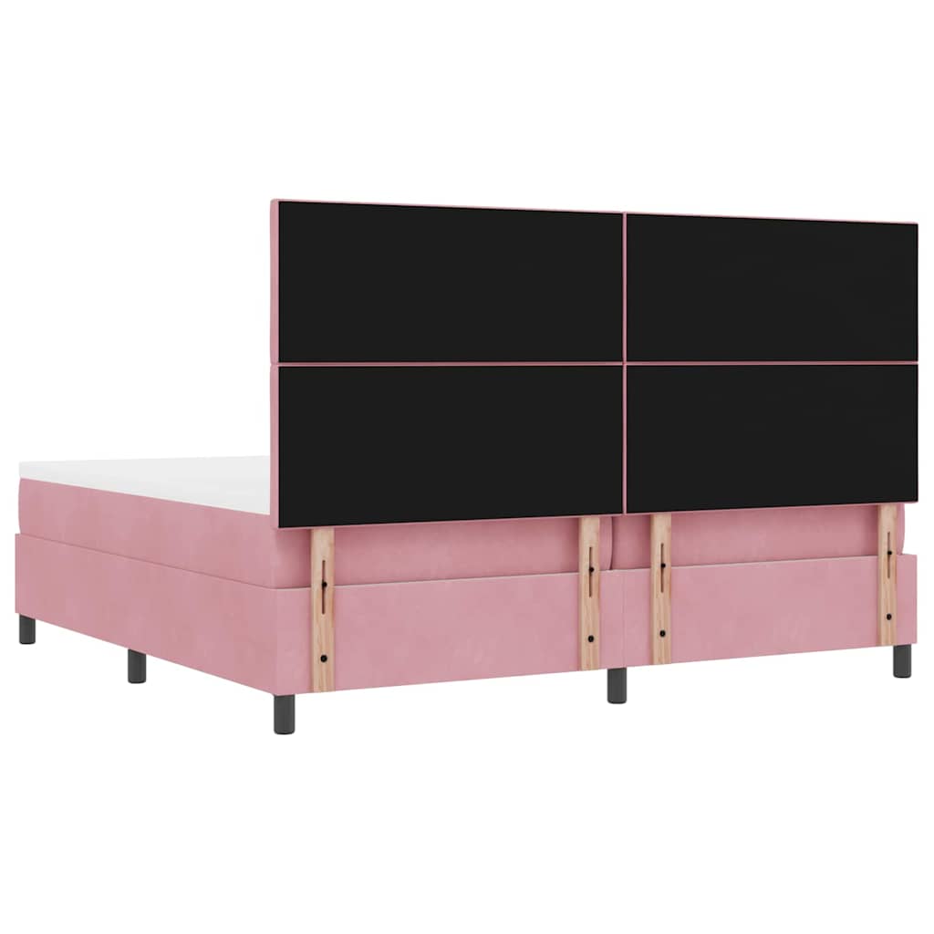 Lit à ressorts avec matelas Rose 200 x 200 cm Velours - XIOS