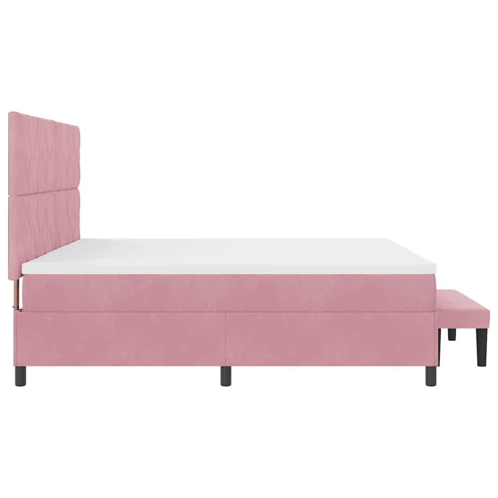 Lit à ressorts avec matelas Rose 200 x 200 cm Velours - XIOS