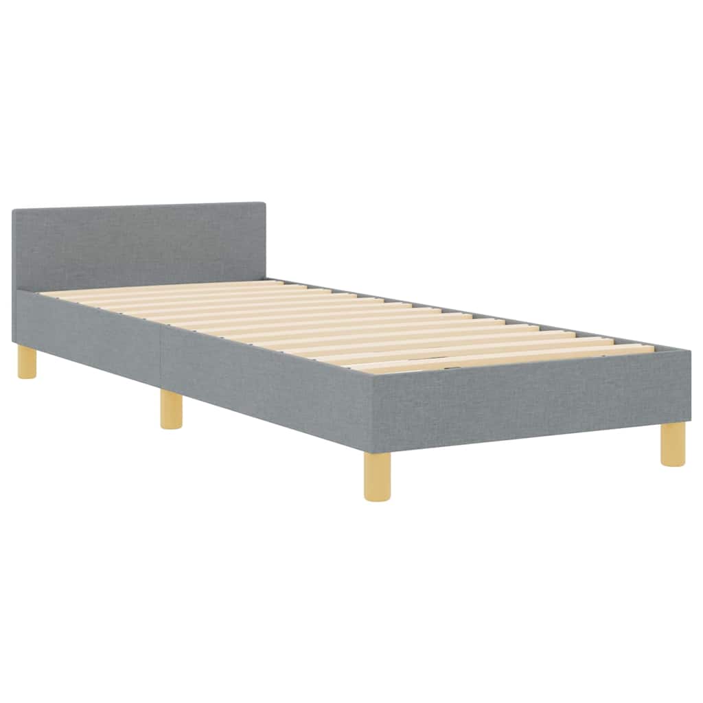 Cadre de lit avec tête de lit Gris clair 80 x 200 cm tissu - XIOS