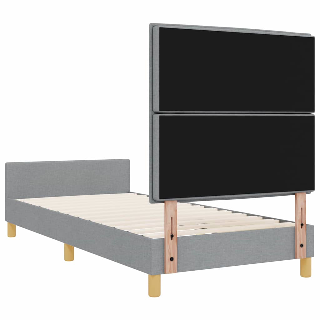 Cadre de lit avec tête de lit Gris clair 80 x 200 cm tissu - XIOS