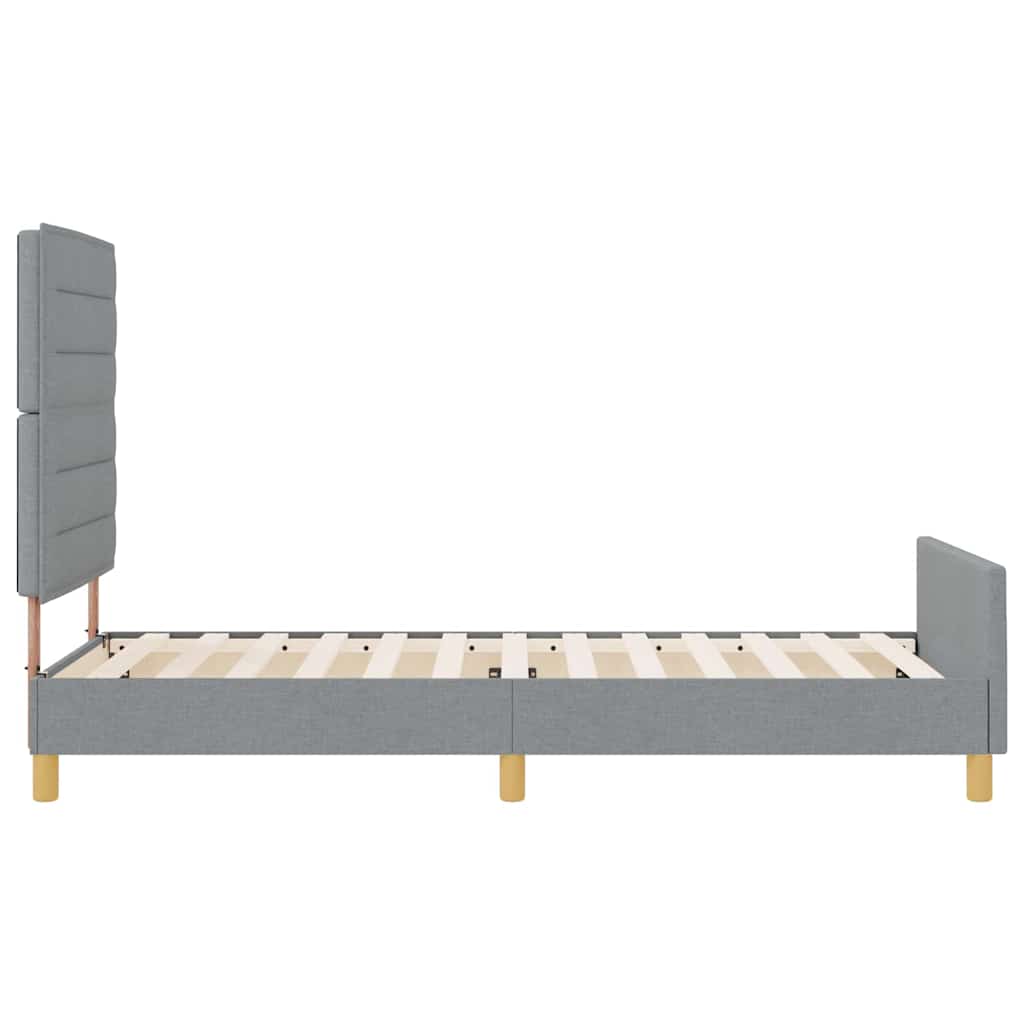 Cadre de lit avec tête de lit Gris clair 80 x 200 cm tissu - XIOS