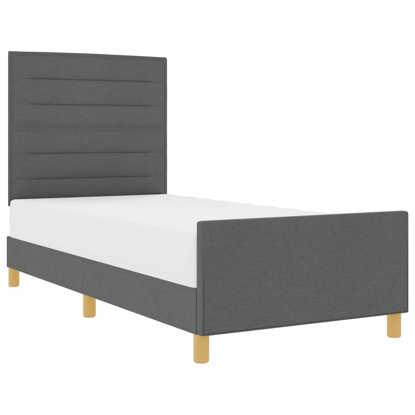 Cadre de lit avec tête de lit Gris foncé 80 x 200 cm tissu - XIOS