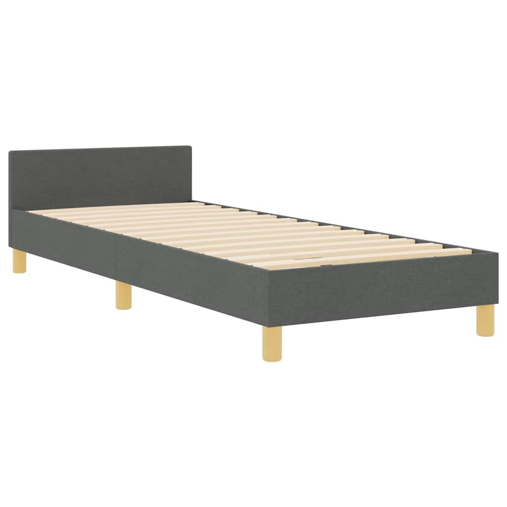 Cadre de lit avec tête de lit Gris foncé 80 x 200 cm tissu - XIOS