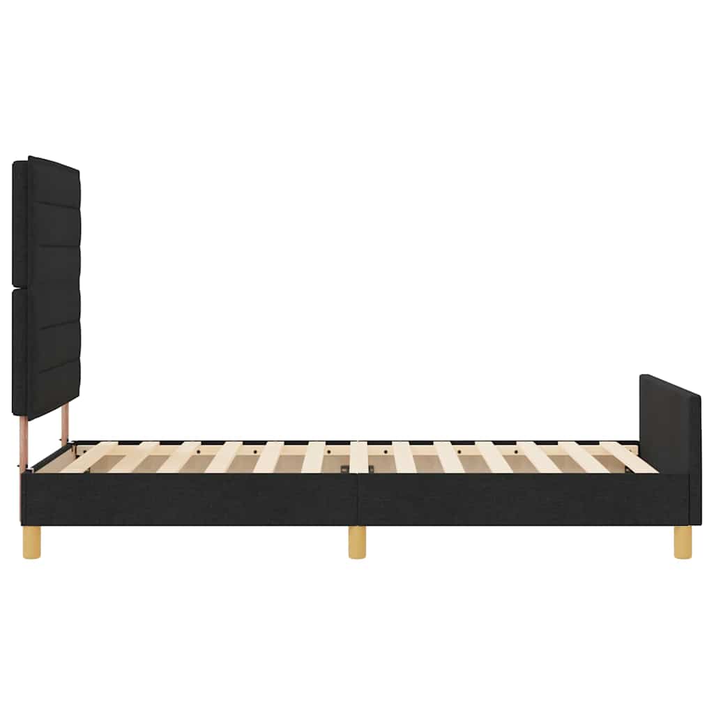 Cadre de lit avec tête de lit Noir 80 x 200 cm tissu - XIOS