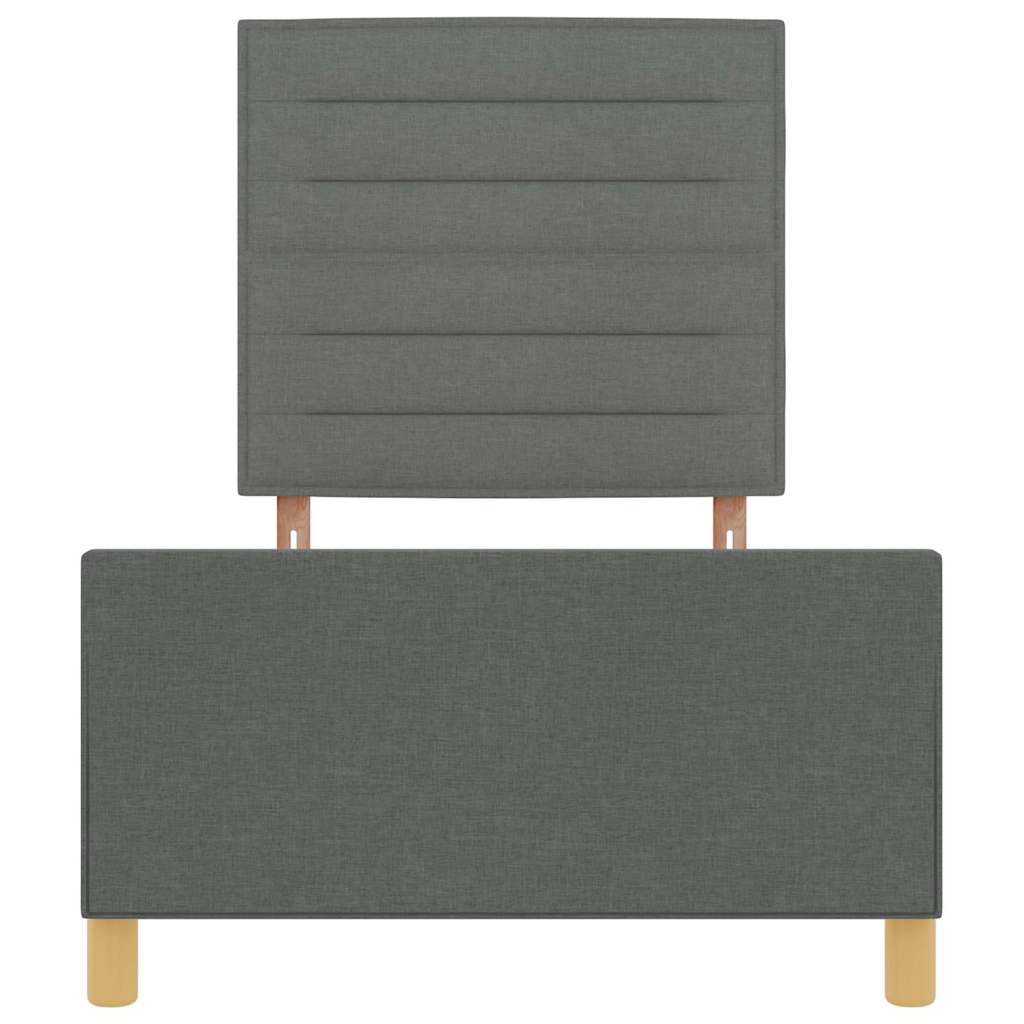 Cadre de lit avec tête de lit Gris foncé 90 x 190 cm tissu - XIOS