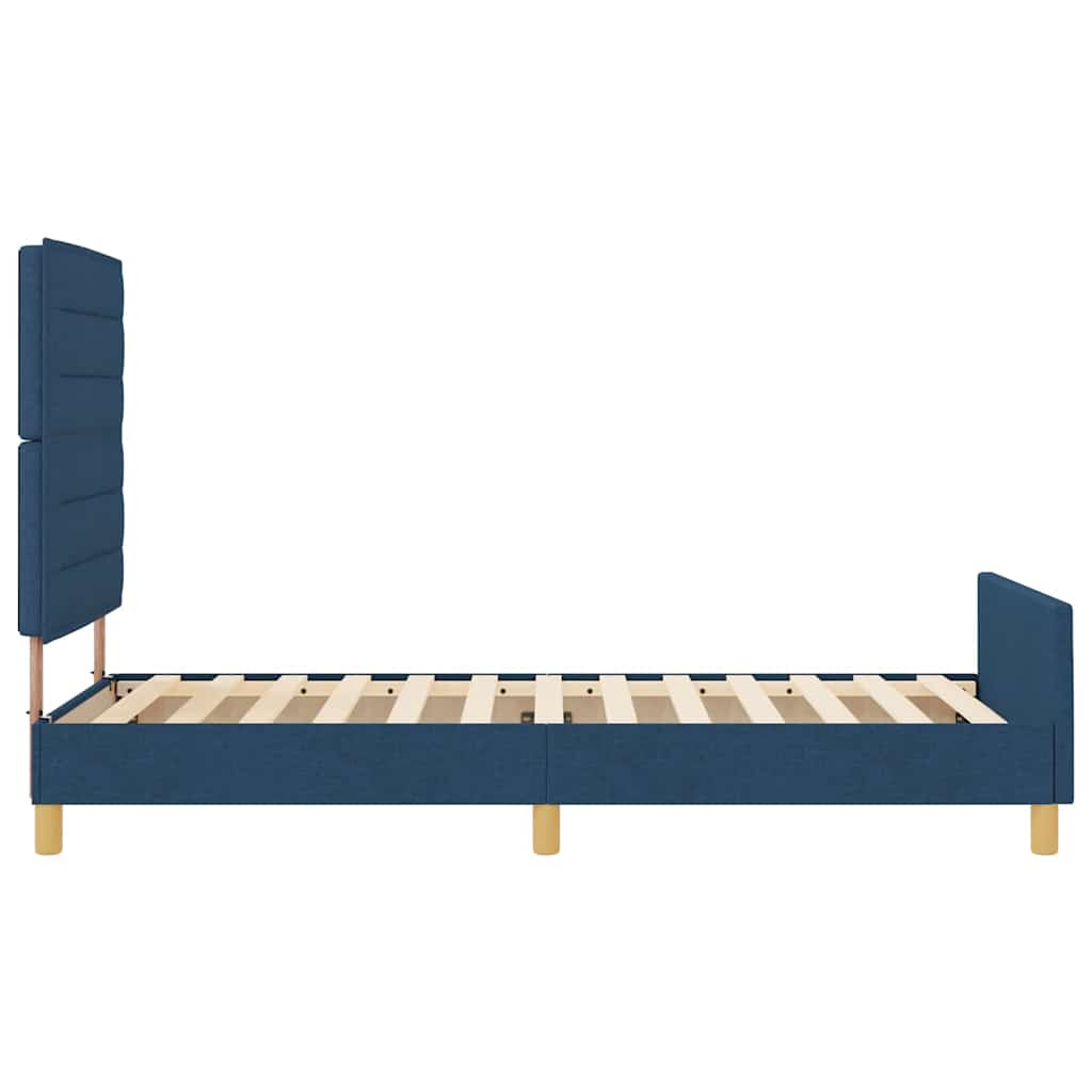 Cadre de lit avec tête de lit Bleu 90 x 190 cm tissu - XIOS