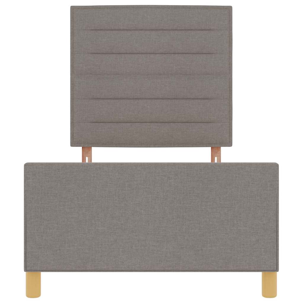 Cadre de lit avec tête de lit Taupe 90 x 200 cm tissu