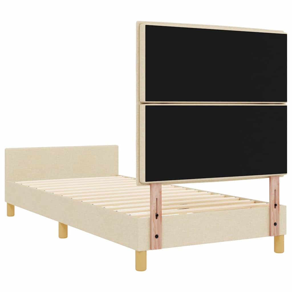 Cadre de lit avec tête de lit Crème 90 x 200 cm tissu - XIOS