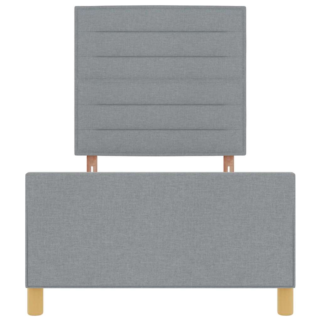 Cadre de lit avec tête de lit Gris clair 100 x 200 cm tissu