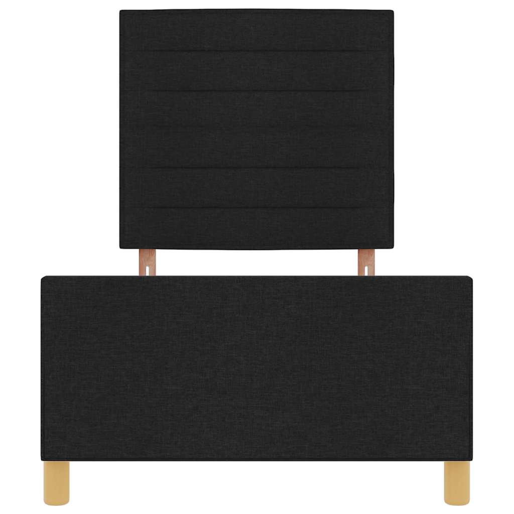 Cadre de lit avec tête de lit Noir 100 x 200 cm tissu - XIOS