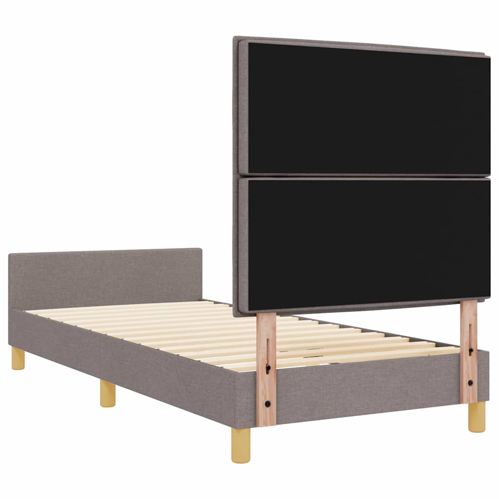 Cadre de lit avec tête de lit Taupe 100 x 200 cm tissu - XIOS