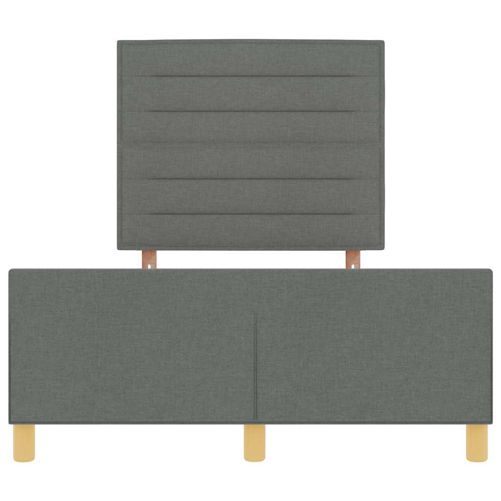 Cadre de lit avec tête de lit Gris foncé 120 x 190 cm tissu - XIOS