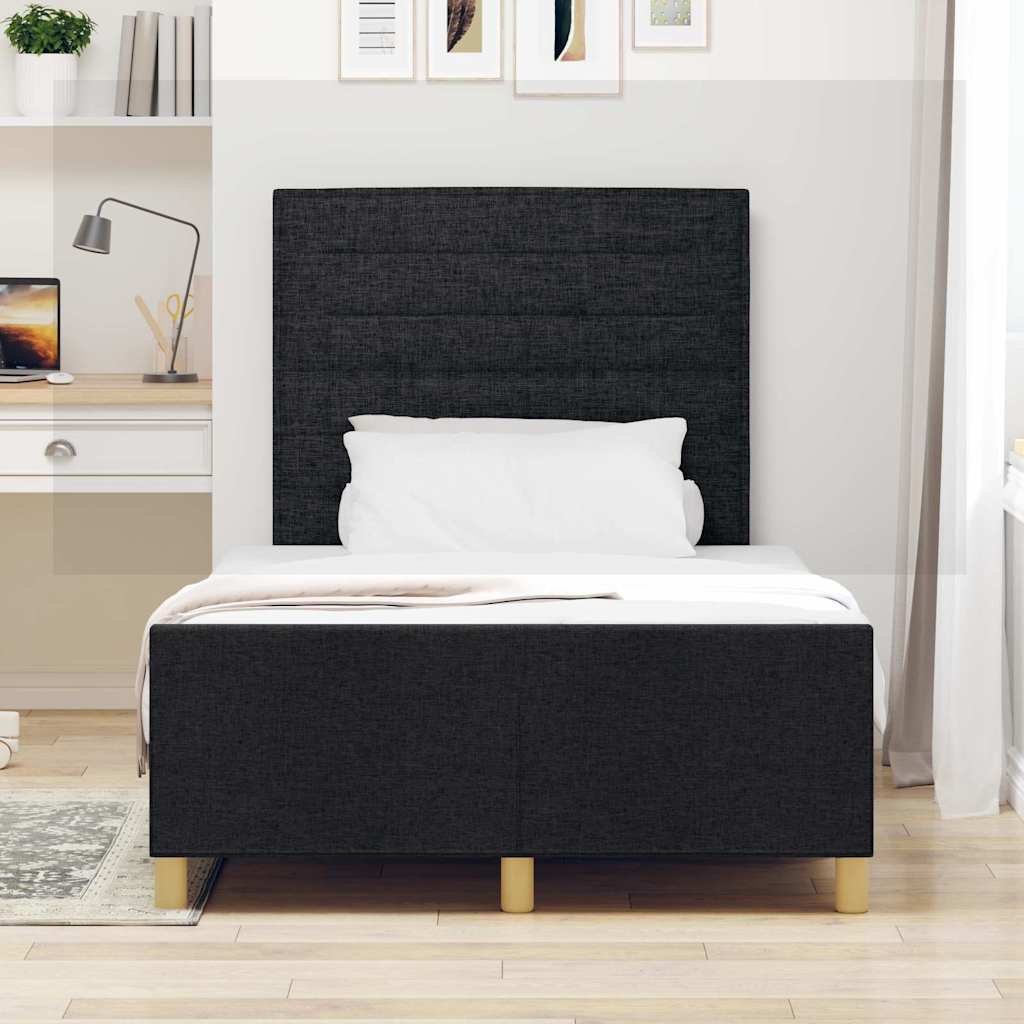 Cadre de lit avec tête de lit Noir 120 x 190 cm tissu - XIOS