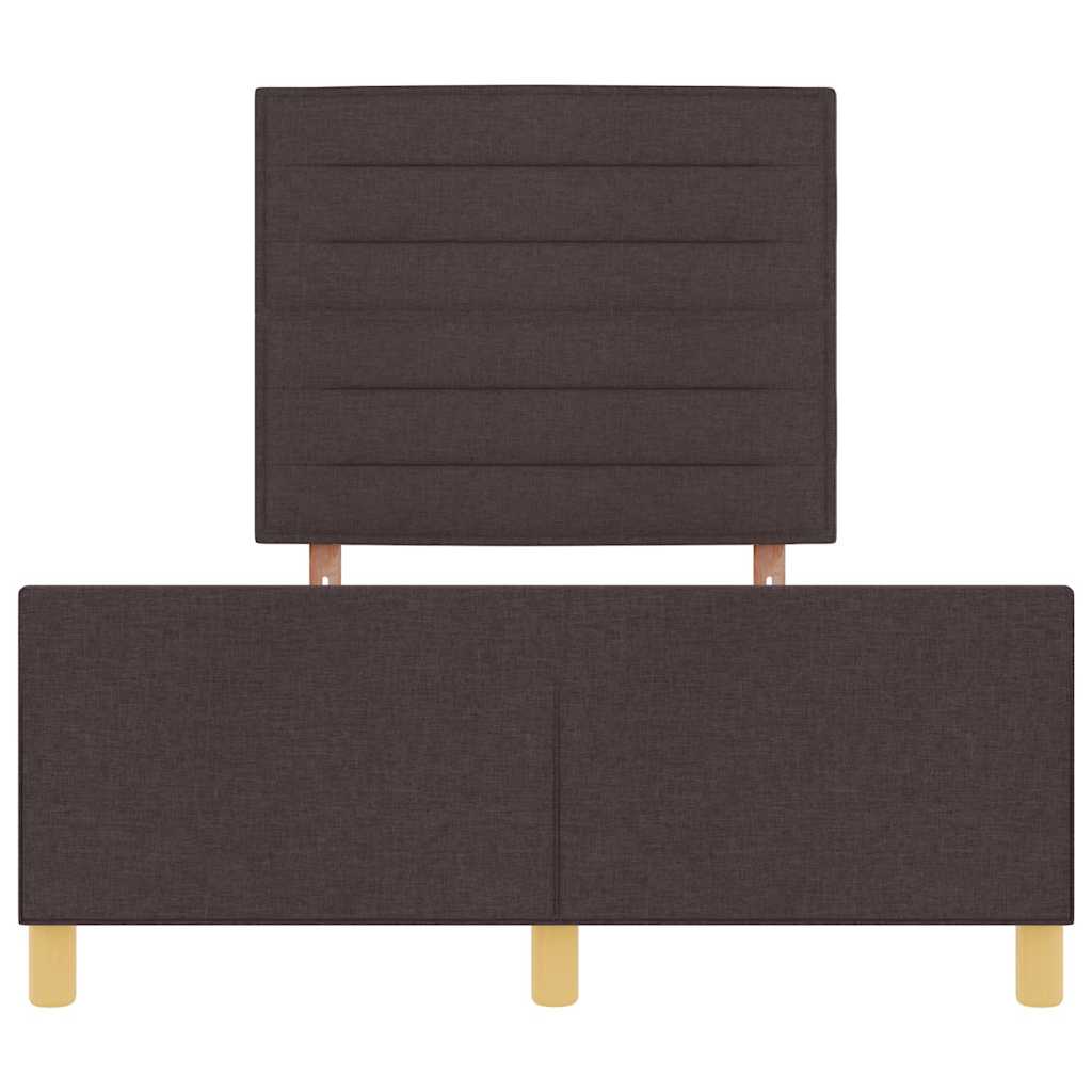 Cadre de lit avec tête de lit Marron foncé 120 x 190 cm tissu