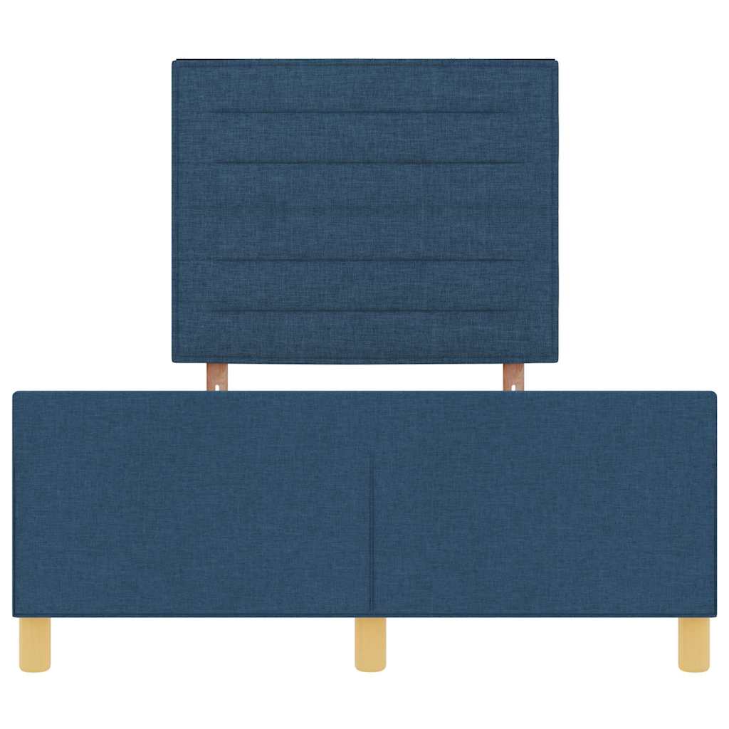 Cadre de lit avec tête de lit Bleu 120 x 190 cm tissu