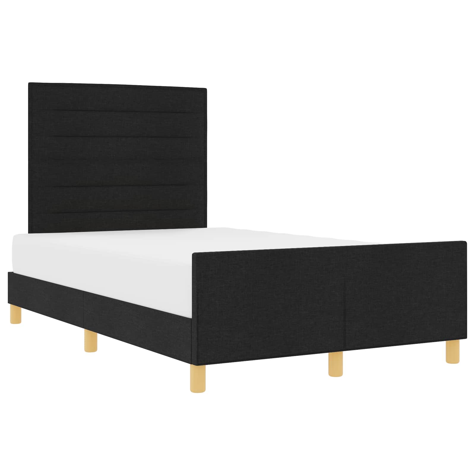 Cadre de lit avec tête de lit Noir 120 x 200 cm tissu - XIOS