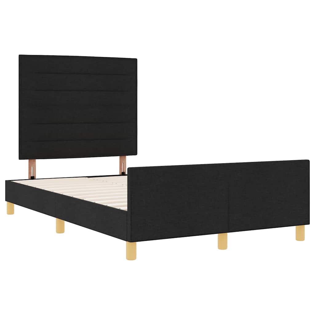 Cadre de lit avec tête de lit Noir 120 x 200 cm tissu - XIOS