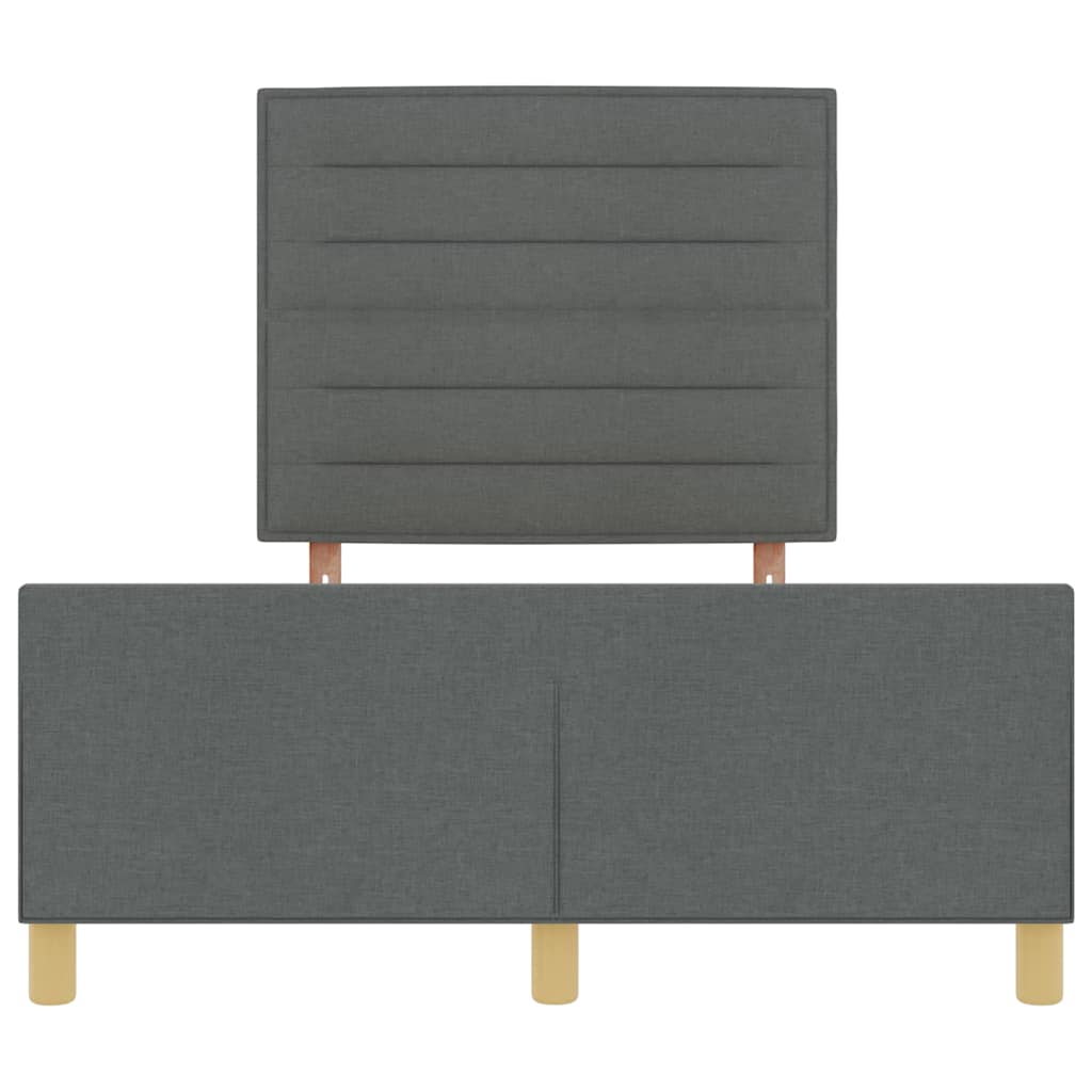 Cadre de lit avec tête de lit Gris foncé 140 x 190 cm tissu - XIOS