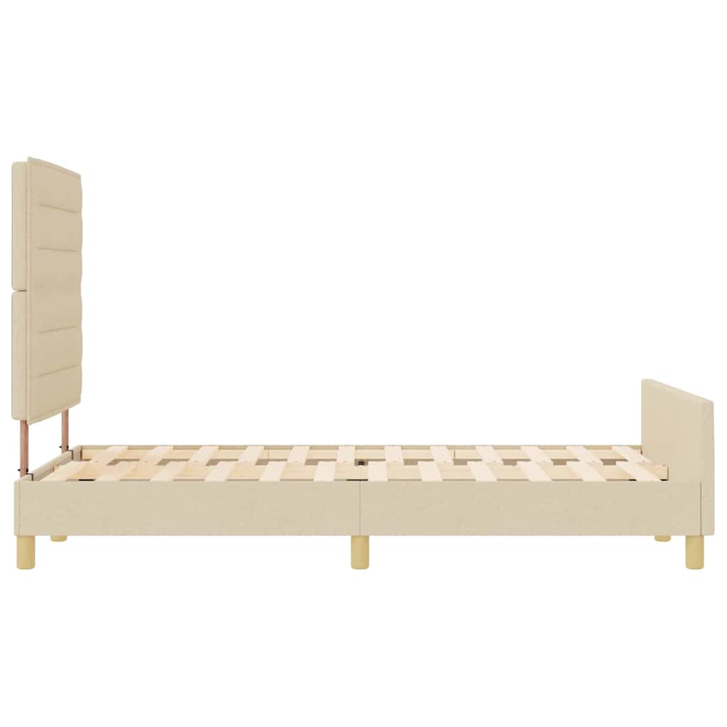 Cadre de lit avec tête de lit Crème 140 x 190 cm tissu - XIOS