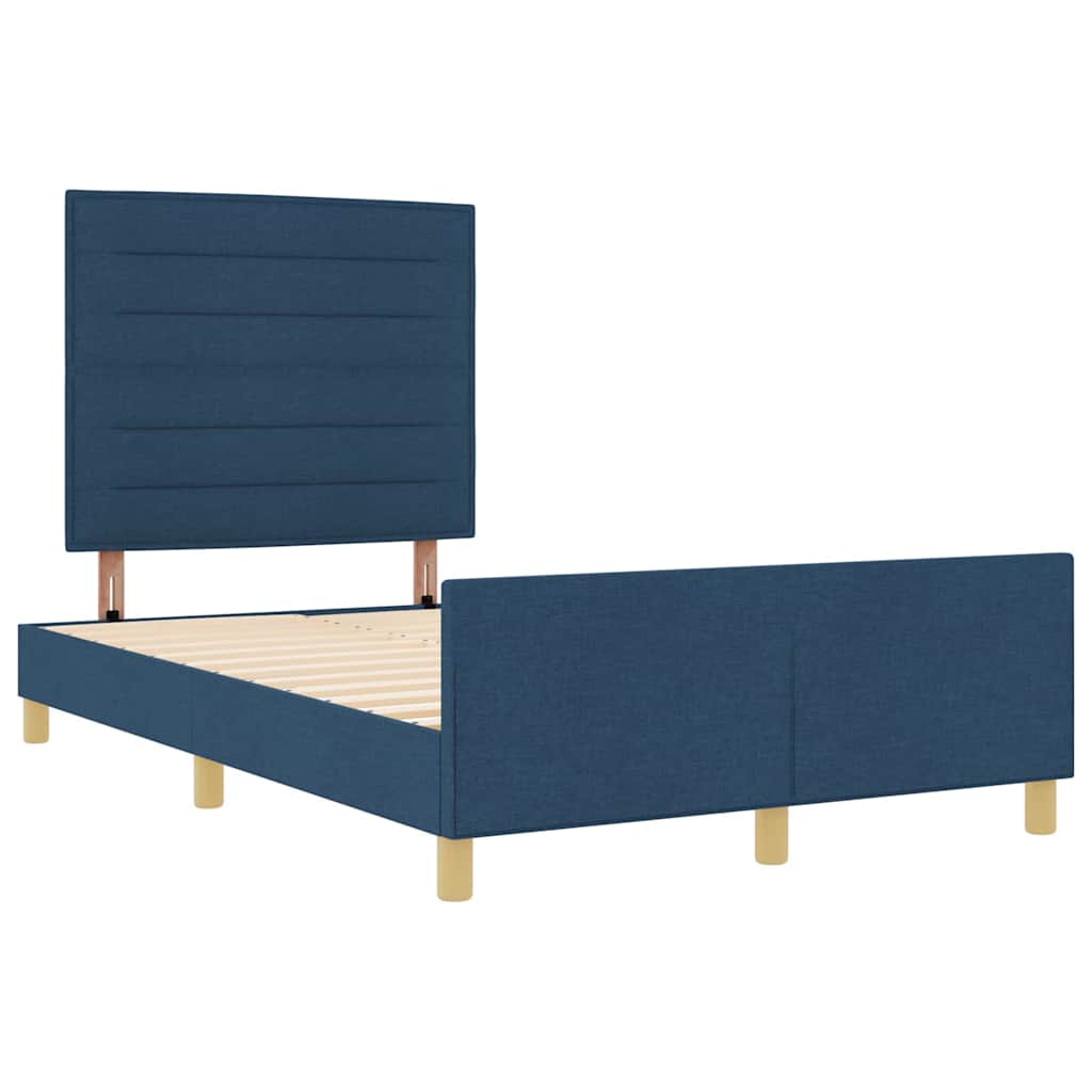 Cadre de lit avec tête de lit Bleu 140 x 200 cm tissu - XIOS
