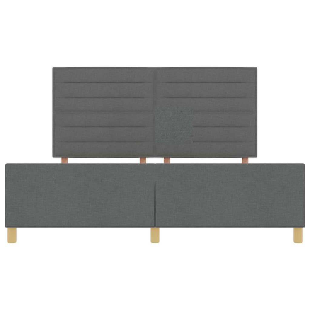 Cadre de lit avec tête de lit Gris foncé 180 x 200 cm tissu - XIOS