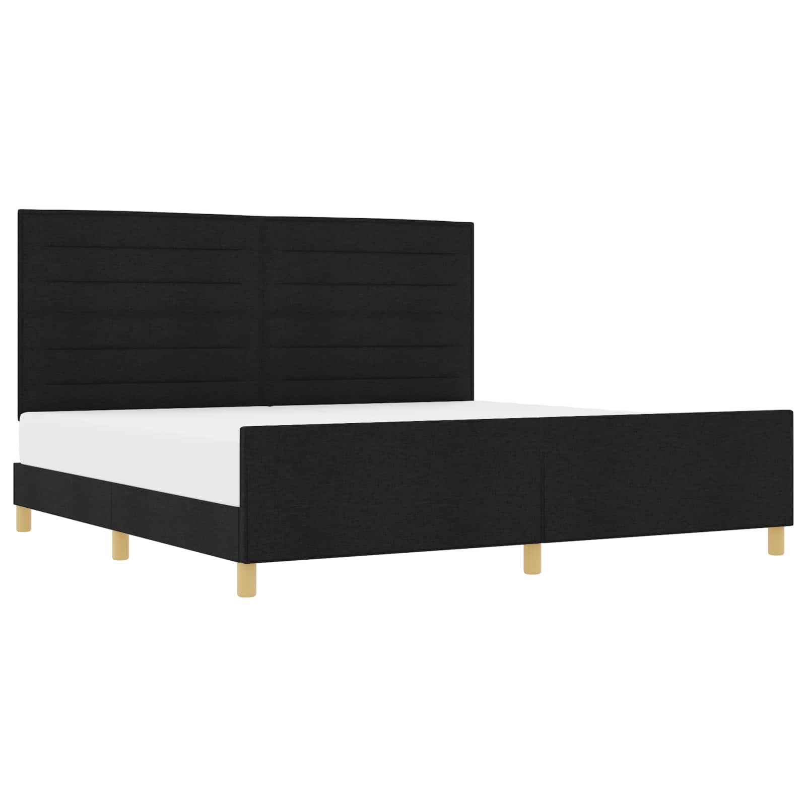 Cadre de lit avec tête de lit Noir 200 x 200 cm tissu - XIOS